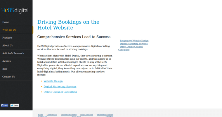 Service page of #4 Best Hotel SEO Business: HeBS Digital