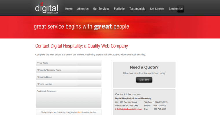 Company page of #2 Top Hotel SEO Business: Digital Hospitality