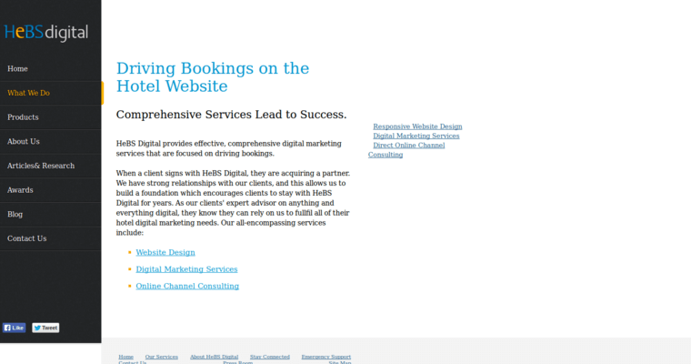 Service page of #4 Top Hotel SEO Business: HeBS Digital