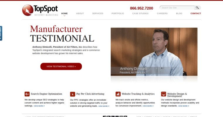 Home page of #9 Leading Houston SEO Company: TopSpot IMS