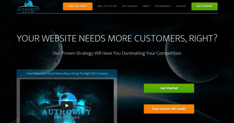 Home page of #8 Best Houston SEO Business: Authority Solutions