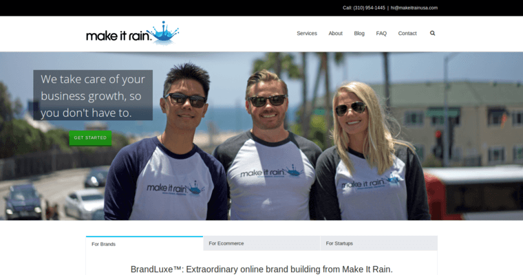 Home page of #9 Leading LA SEO Company: Make It Rain