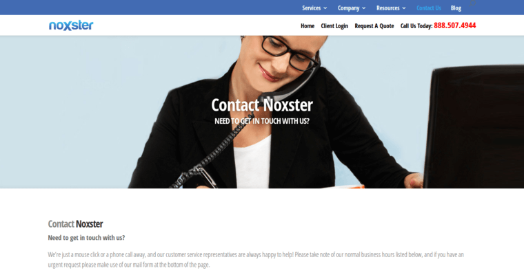 Contact page of #5 Top LA SEO Company: Noxster