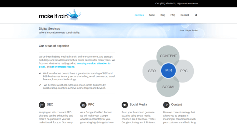 Service page of #9 Leading LA SEO Agency: Make It Rain