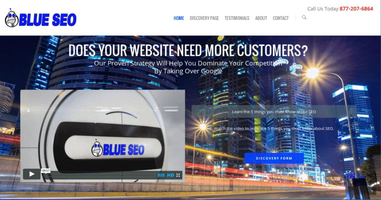 Home page of #6 Leading LA SEO Agency: BlueSEO