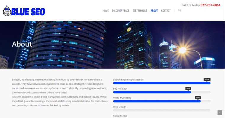 About page of #6 Best LA SEO Firm: BlueSEO