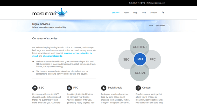 Service page of #8 Top Los Angeles SEO Business: Make It Rain