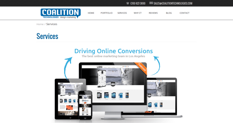 Service page of #6 Best Los Angeles SEO Business: Coalition Technologies