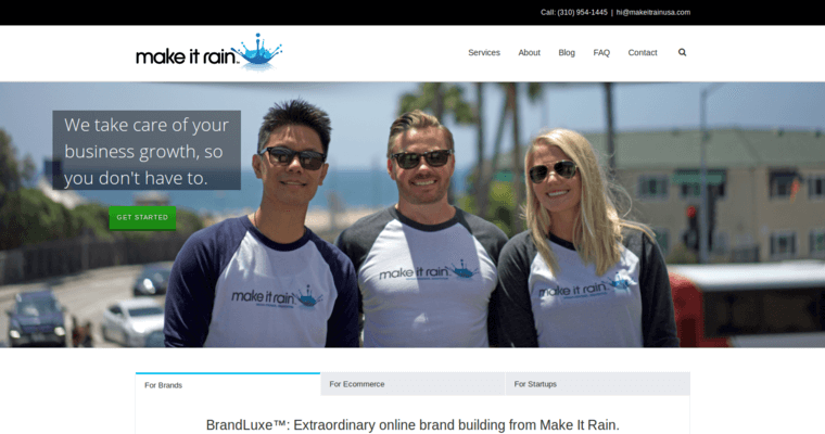 Home page of #9 Best Los Angeles SEO Company: Make It Rain