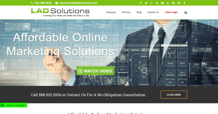 Home page of #9 Best Los Angeles SEO Company: LAD Solutions