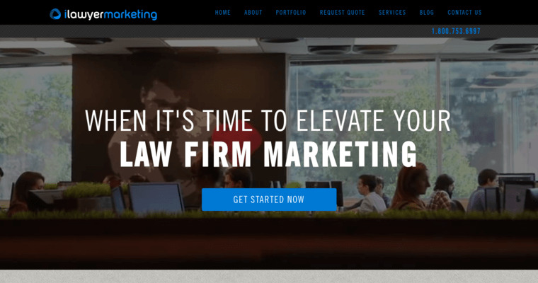 Home page of #8 Top Law Firm SEO Business: iLawyer Marketing