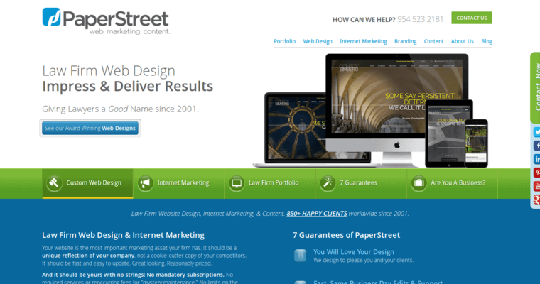 Home page of #6 Leading Law Firm SEO Firm: PaperStreet