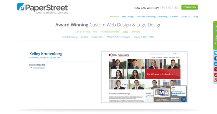 Folio page of #5 Leading Law Firm SEO Company: PaperStreet