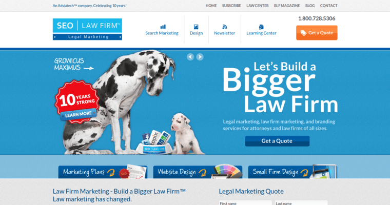 Home page of #7 Leading Law Firm SEO Agency: SEO Law Firm