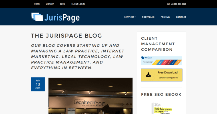 Blog page of #10 Leading Law Firm SEO Company: JurisPage