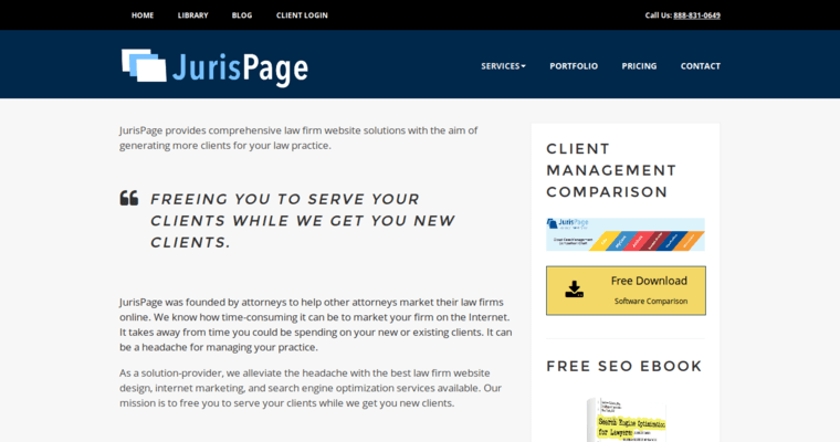 Service page of #10 Top Law Firm SEO Business: JurisPage