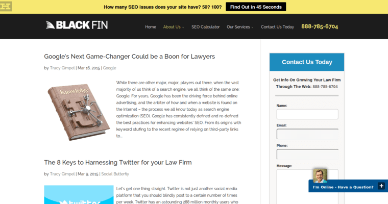 Blog page of #3 Best Law Firm SEO Company: Black Fin