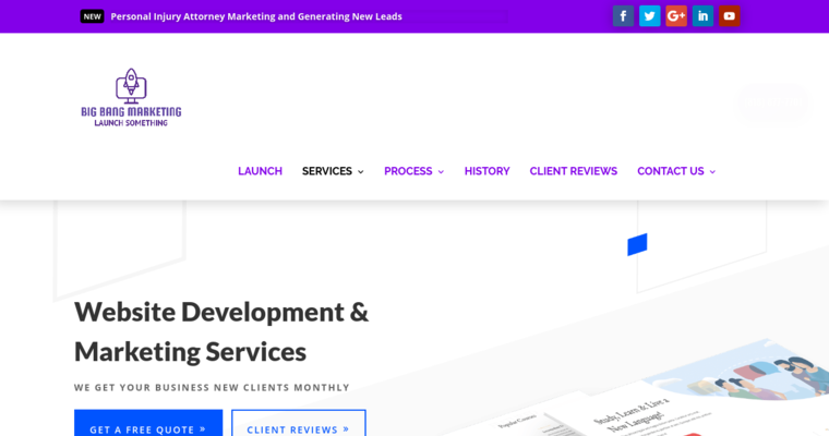 Service page of #14 Top Law Firm SEO Agency: Big Bang Marketing