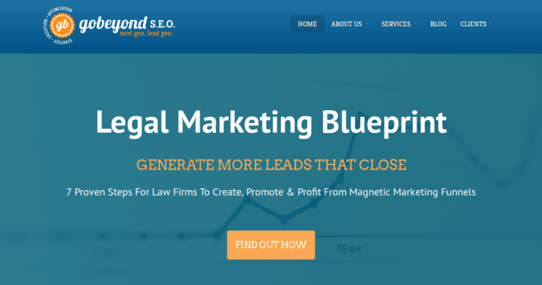 Home page of #11 Best Law Firm SEO Company: GoBeyond SEO