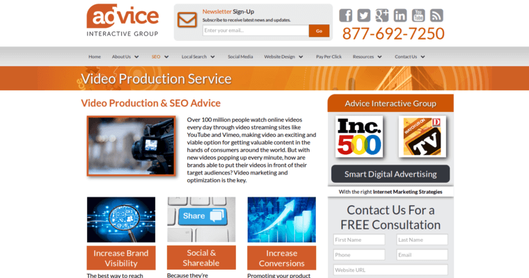 Service page of #7 Top Local Search Engine Optimization Agency: Advice Interactive Group