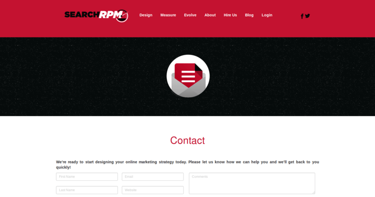 Contact page of #8 Best Local Online Marketing Company: SearchRPM