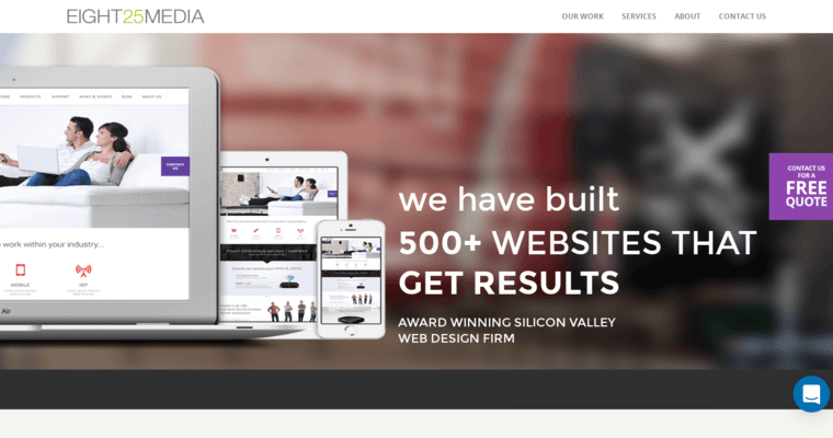 Home page of #4 Best Local Online Marketing Agency: EIGHT25MEDIA