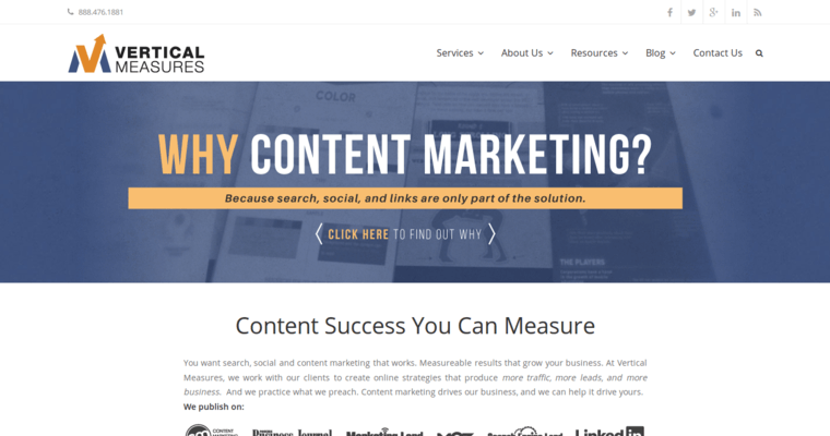Home page of #6 Top Local Online Marketing Agency: Vertical Measures