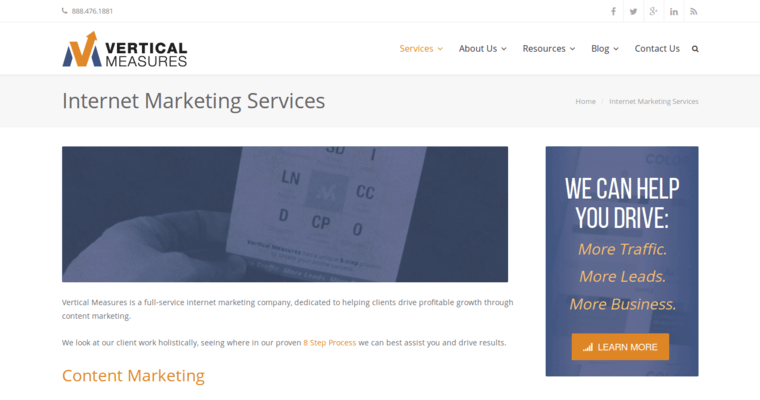 Service page of #5 Top Local Online Marketing Agency: Vertical Measures