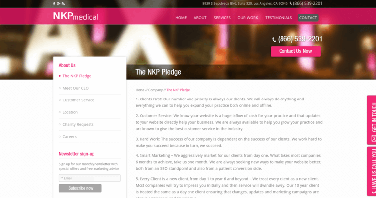 Company page of #3 Top Medical SEO Firm: NKP Medical