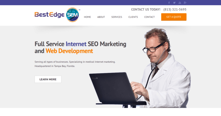 Home page of #9 Best Medical SEO Business: Best Edge SEM