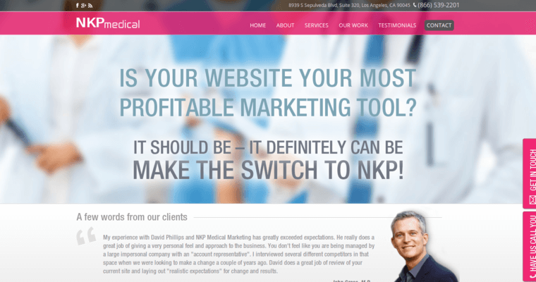 Home page of #3 Top Medical SEO Agency: NKP Medical