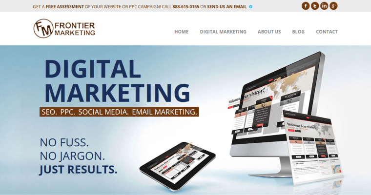 Home page of #8 Top Medical SEO Agency: Frontier Marketing