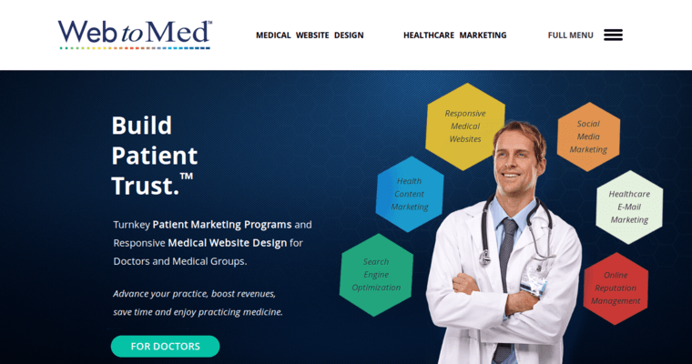 Home page of #1 Top Medical SEO Business: Web to Med