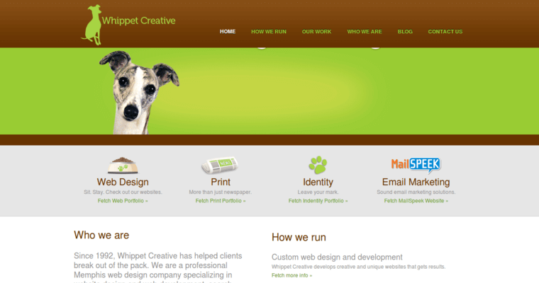 Home page of #6 Leading Company: Whippet Creative