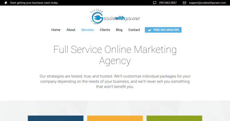 Service page of #1 Leading Agency: CodeWithPower