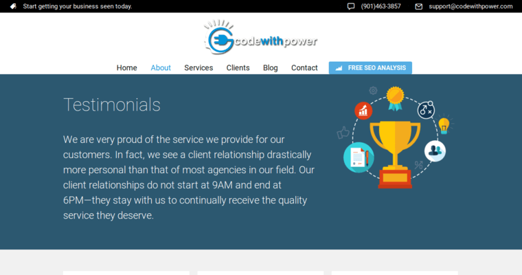 Testimonials page of #1 Best Agency: CodeWithPower