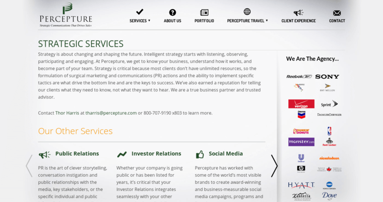 Service page of #10 Leading New York SEO Business: Percepture