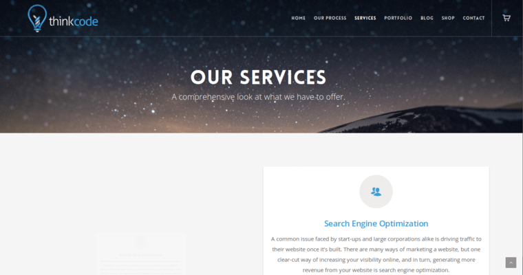 Service page of #8 Best NYC SEO Company: ThinkCode