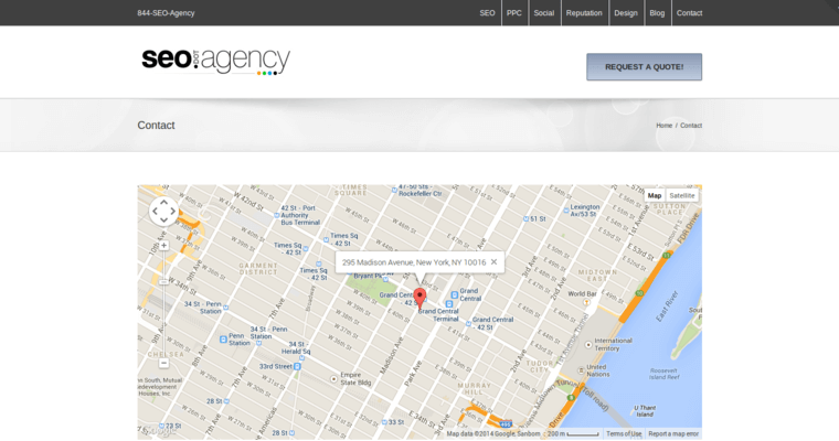 Contact page of #5 Leading NYC SEO Business: SEO.Agency