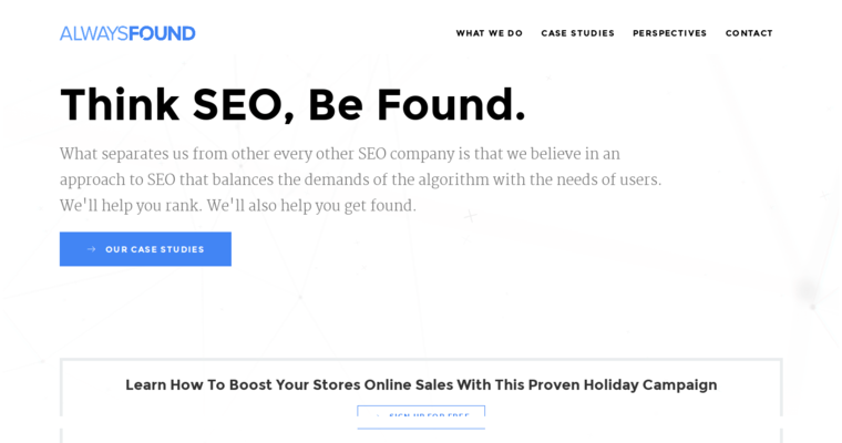 Home page of #6 Leading NYC SEO Company: Always Found