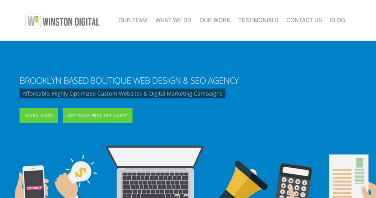 Home page of #6 Best NYC SEO Business: Winston Digital Marketing