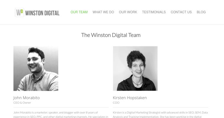 Team page of #6 Top NYC SEO Company: Winston Digital Marketing