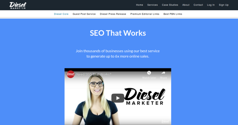Work page of #6 Top Pharmaceutical SEO Company: Diesel