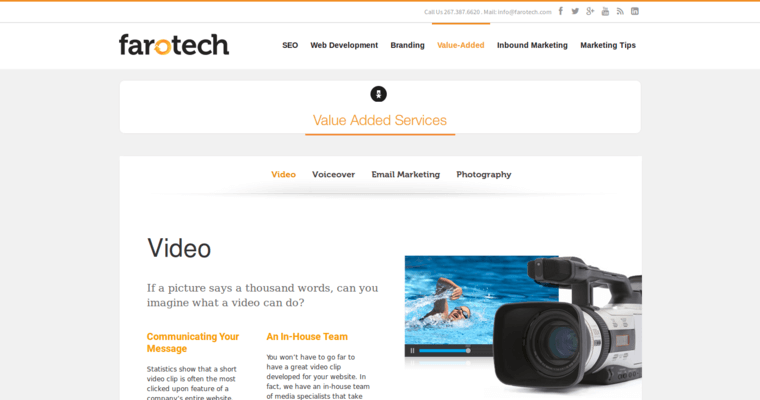 Service page of #4 Leading Philly SEO Business: Farotech