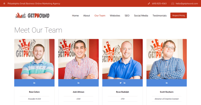 Team page of #2 Top Philly SEO Firm: Get Phound
