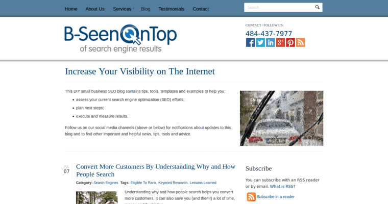 Blog page of #9 Best Philadelphia SEO Firm: B-Seen On Top