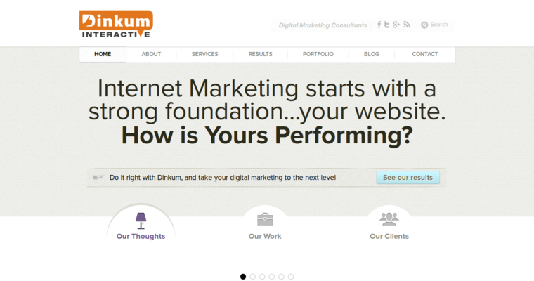 Home page of #3 Best Philadelphia SEO Agency: Dinkum Interactive