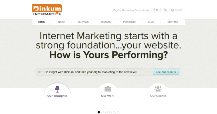 Home page of #3 Leading Philadelphia SEO Agency: Dinkum Interactive