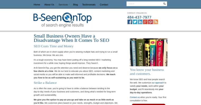 Service page of #9 Best Philadelphia SEO Firm: B-Seen On Top