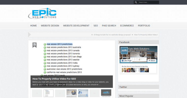 Blog page of #10 Leading Phoenix SEO Firm: Epic Web Solutions